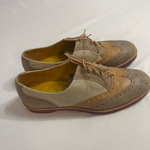T&F Slack Shoemakers Oxford Shoes Size 38 1/2 US 8 - Picture 1 of 9
